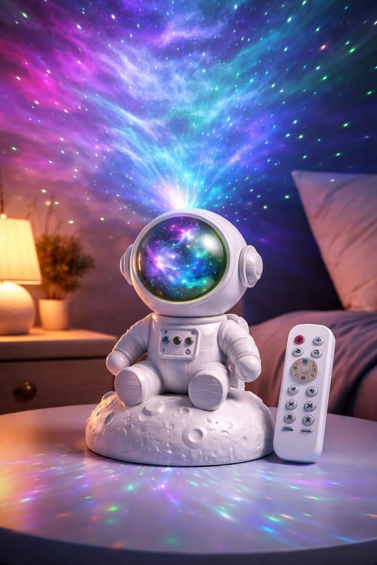 Astronaut Galaxy Projector – LED Starry Sky Night Light & Nebula Projector for Bedroom