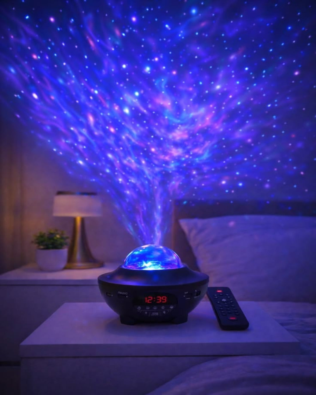 Starry Light Projector – LED Galaxy Night Light & Star Projector for Bedroom Decor