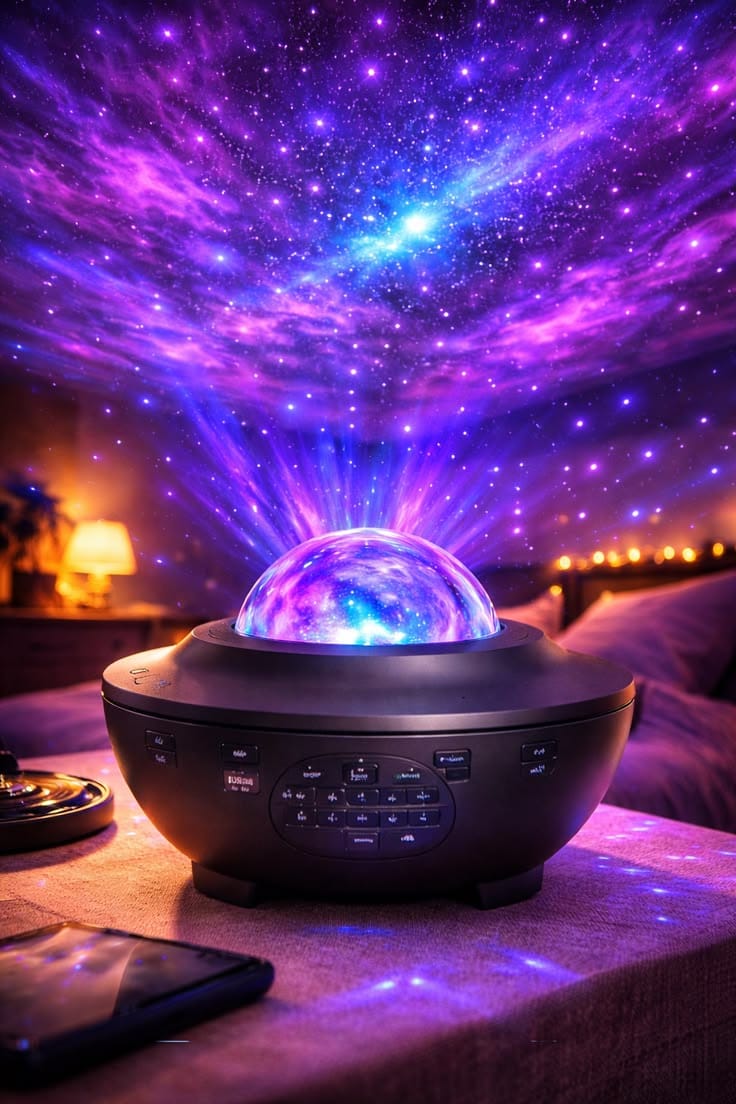 Starry Light Projector – LED Galaxy Night Light & Star Projector for Bedroom Decor