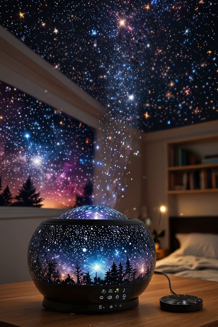 Starry Light Projector – LED Galaxy Night Light & Star Projector for Bedroom Decor