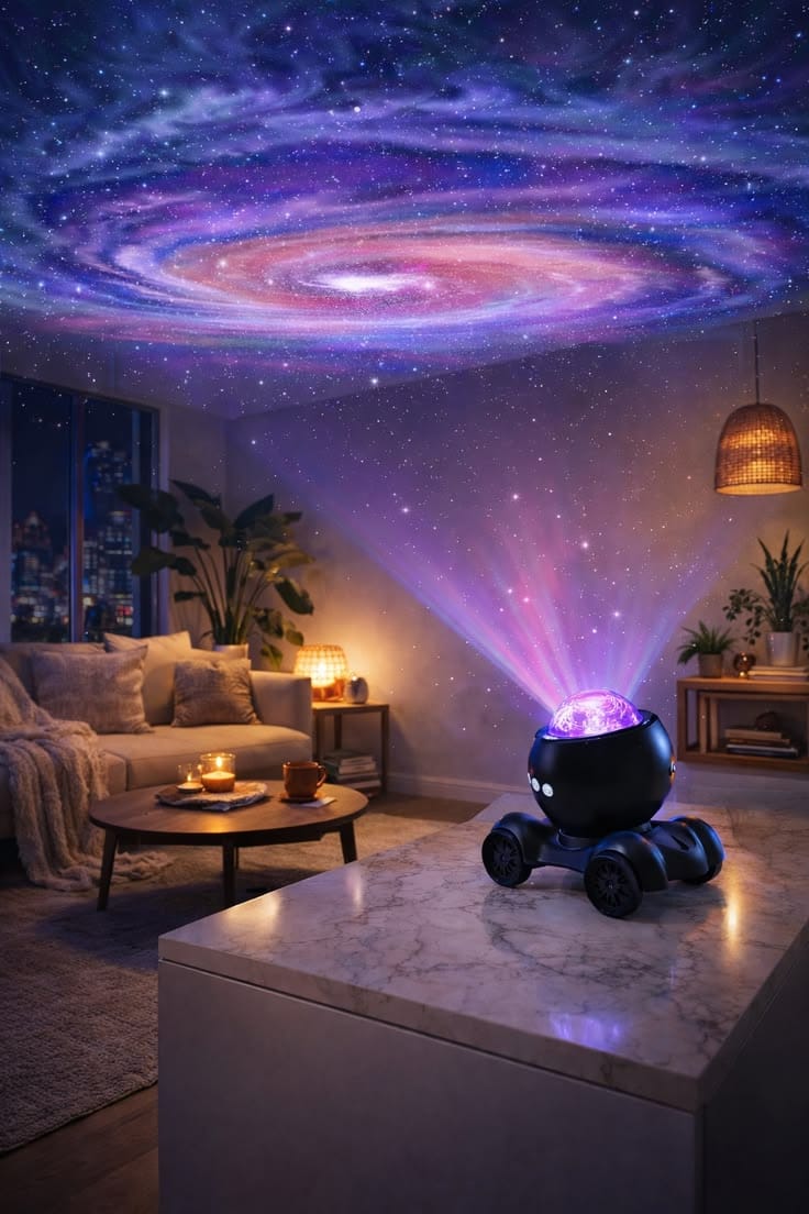 Starry Light Projector – LED Galaxy Night Light & Star Projector for Bedroom Decor