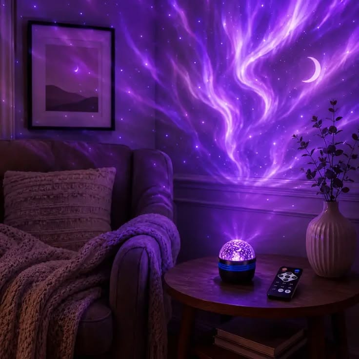 Starry Light Projector – LED Galaxy Night Light & Star Projector for Bedroom Decor