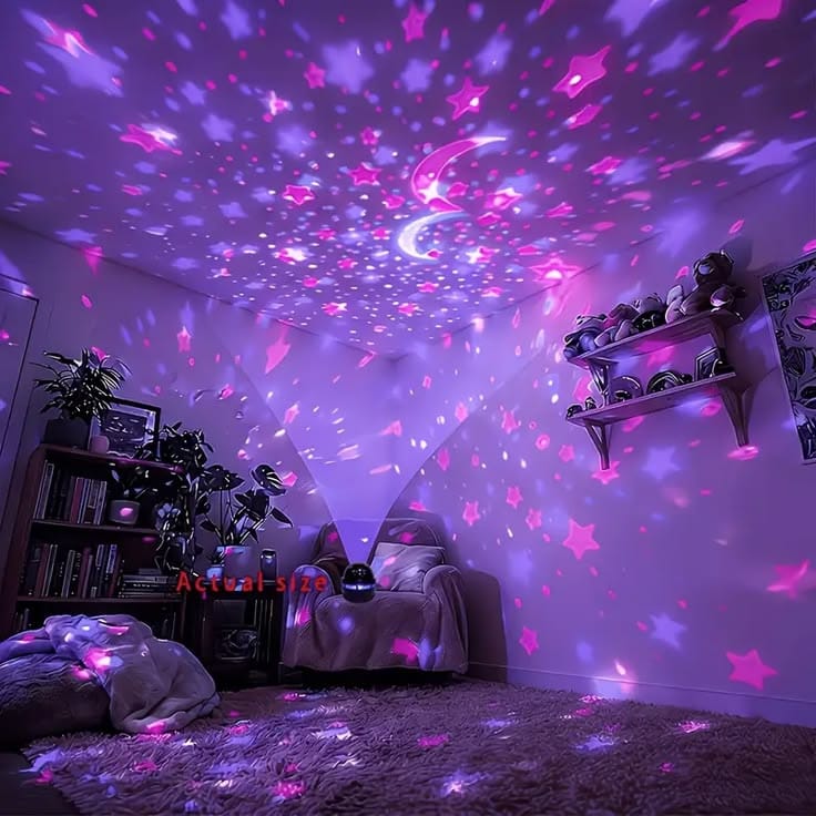 Starry Light Projector – LED Galaxy Night Light & Star Projector for Bedroom Decor
