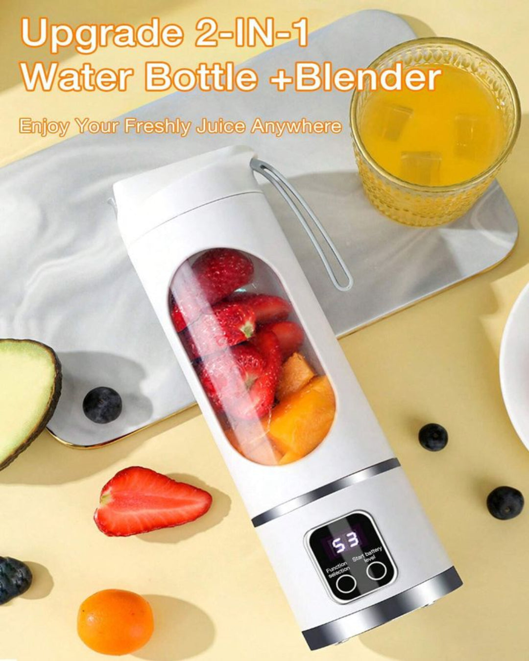 Portable Juicer Cup – USB Rechargeable Mini Blender for Fresh Juice & Smoothies
