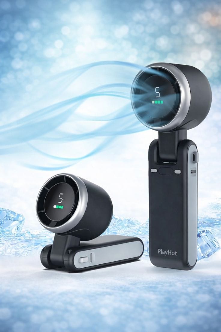 High-Speed Portable Turbo Fan – Rechargeable Mini Handheld Fan with 5-Speed Adjustable Airflow