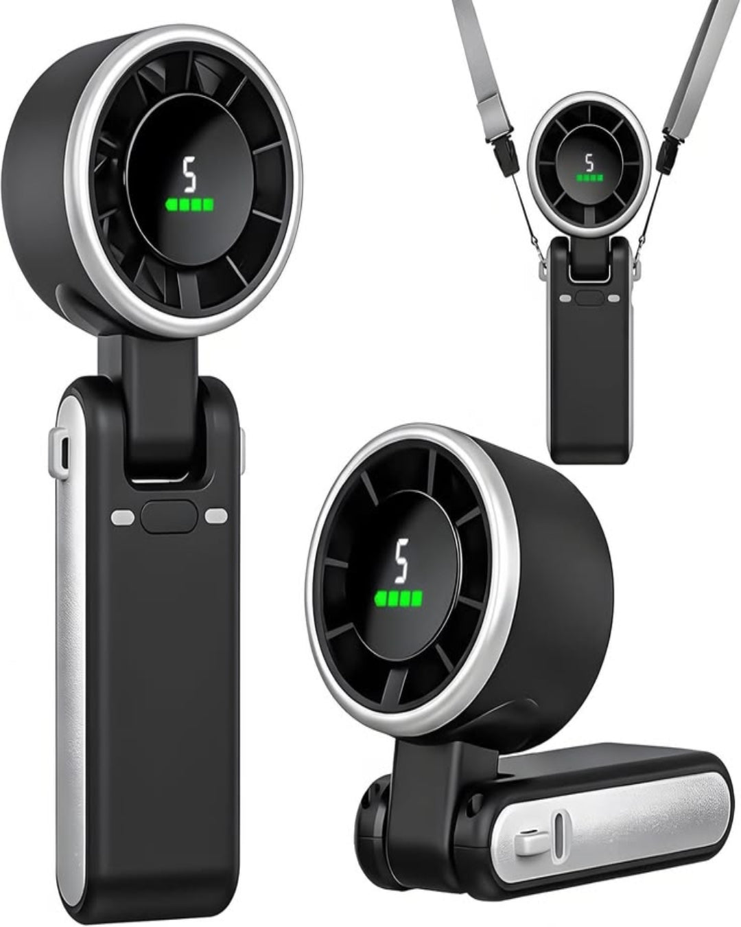 High-Speed Portable Turbo Fan – Rechargeable Mini Handheld Fan with 5-Speed Adjustable Airflow