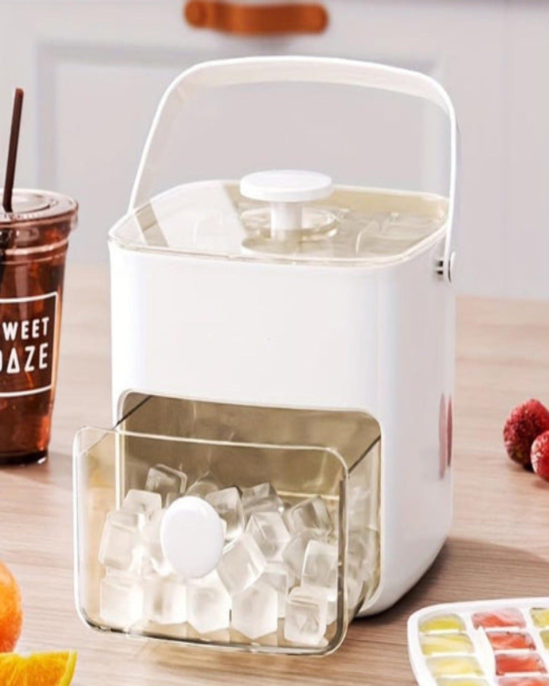Portable Ice Bucket – Double Layer Ice Storage Box with Drainage & Large Capacity