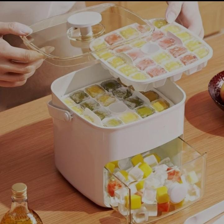 Portable Ice Bucket – Double Layer Ice Storage Box with Drainage & Large Capacity