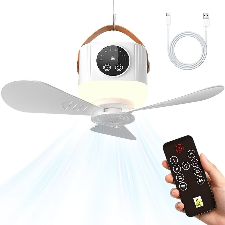 LED Rechargeable Ceiling Fan with Remote Control