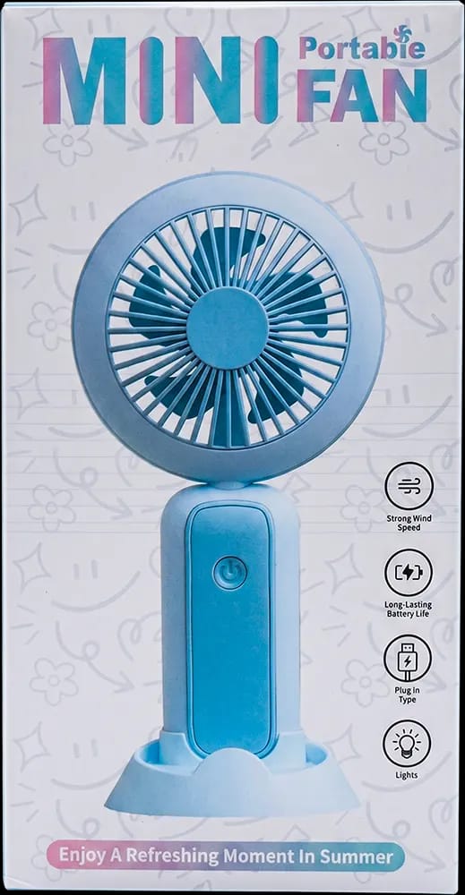 LED Rechargeable Hand Fan – Portable Mini Fan