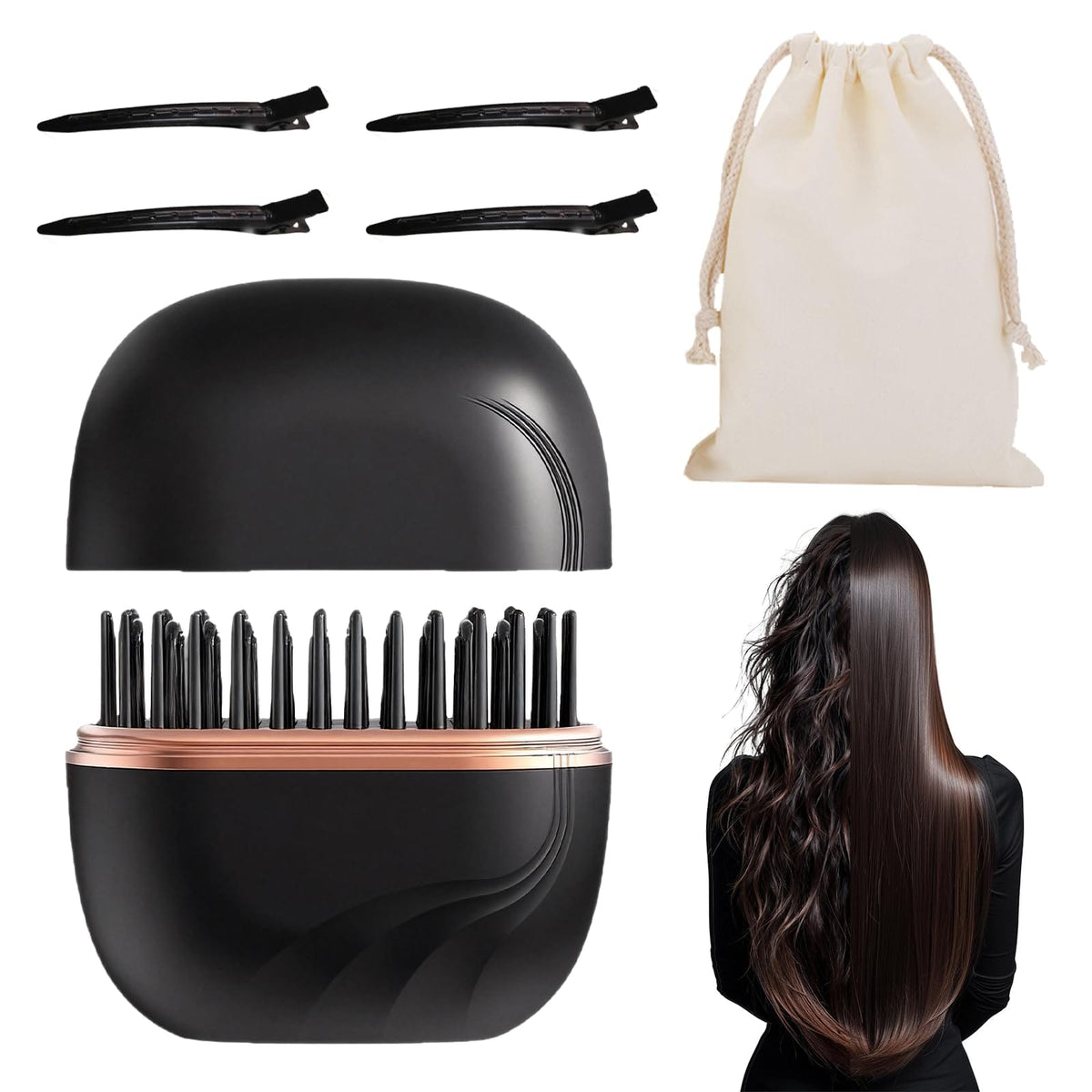 Wireless Hair Straightening Comb – Portable Hair Styler