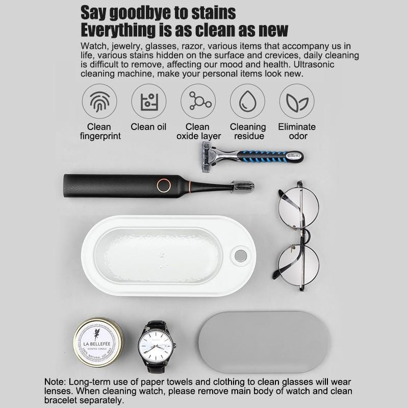 Ultrasonic Cleaner for Watches, Glasses & Personal Items – Deep Cleaning Machine