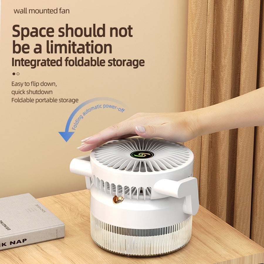 Portable Spray Folding Fan | Mini Rechargeable Fan with Water Mist Humidifier & 3-Speed Cooling