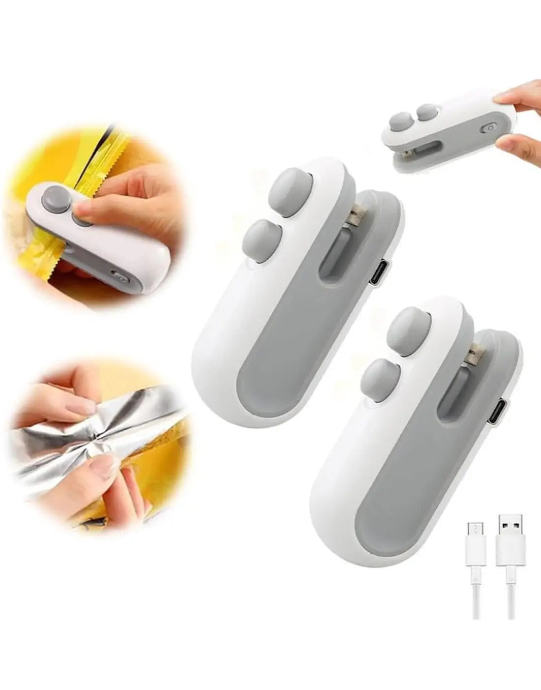 2-in-1 Heat Sealer & Bag Cutter – Portable Mini Food Bag Sealing Machine