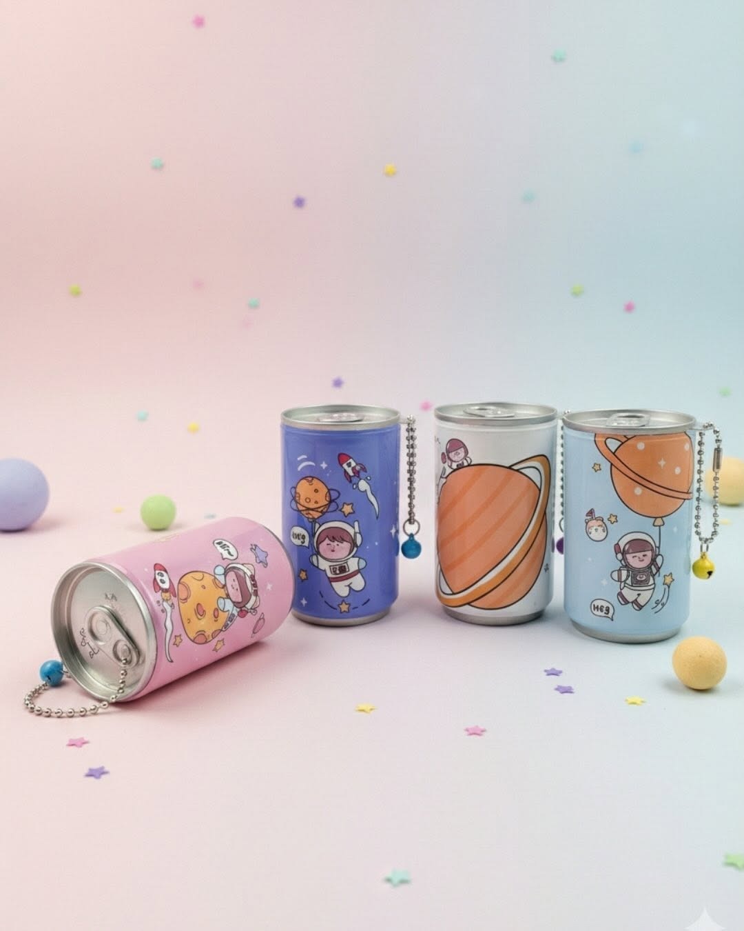 Cute Can-Shaped Water Bottle with Keychain – Portable Reusable Drinking Cup