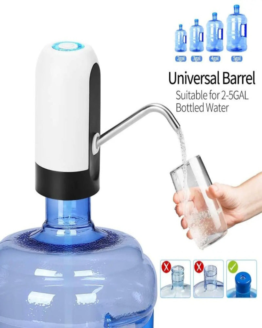Automatic Water Dispenser Pump – USB Rechargeable Electric Water Bottle Pump