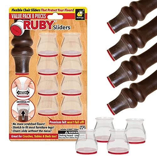 Furniture/ Chair Leg Floor Protectors – 8-Piece Universal Felt Chair Sliders