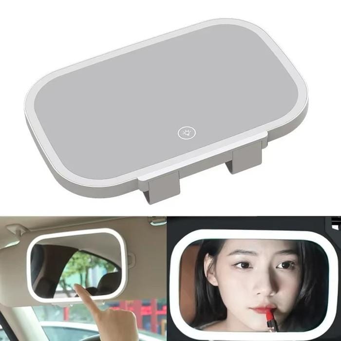Car Cosmetic Mirror with LED Light – Illuminated Car Vanity Mirror for Makeup & Grooming
