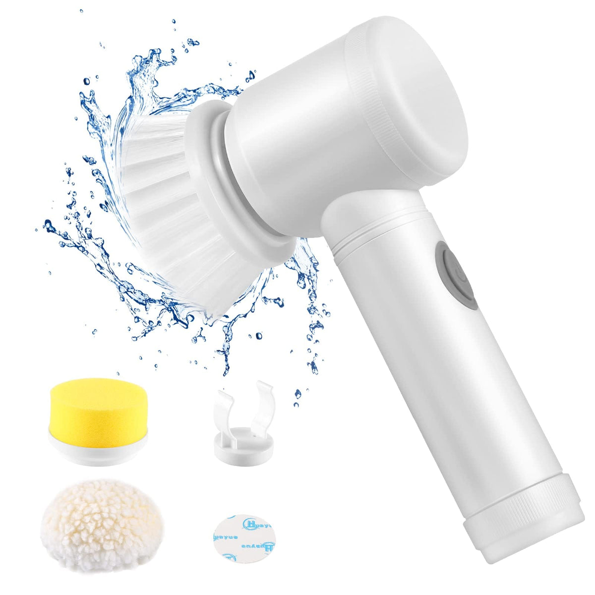 USB Electric Spin Scrubber – Cordless Cleaning Brush with 5 Replaceable Brush Heads