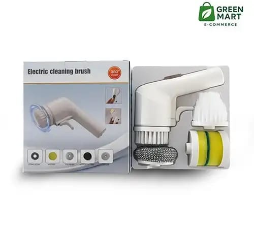 USB Electric Spin Scrubber – Cordless Cleaning Brush with 5 Replaceable Brush Heads