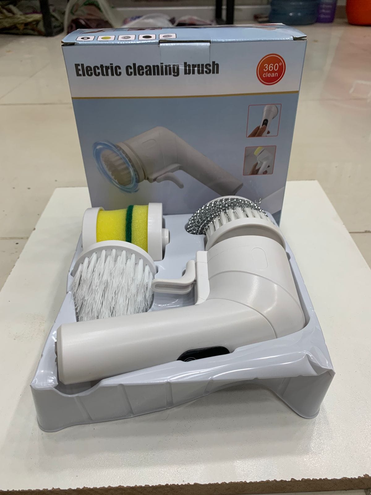 USB Electric Spin Scrubber – Cordless Cleaning Brush with 5 Replaceable Brush Heads
